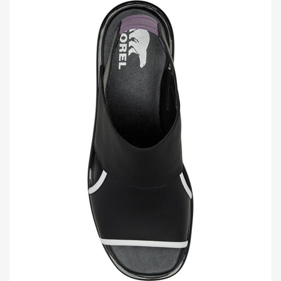 NEW Sorel Size 9 Women's Joanie III Slingback Wedge Sandals - Black/ Olive Shade - Picture 2 of 6